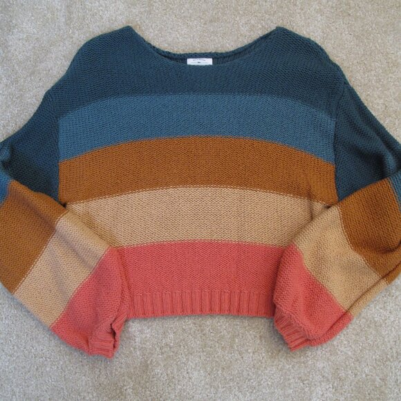 BILLABONG Retro Color Stripe Cropped Sweater - Picture 9 of 12